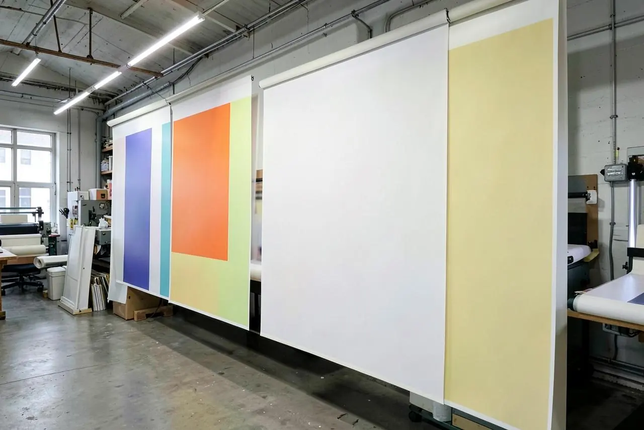 Impresiones de gran tamaño en el taller de producción
